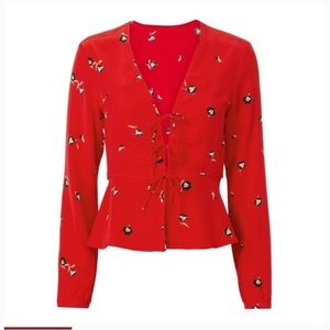 Intermix Tie Front Blouse